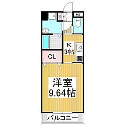 シャルマン赤穂 1Kの間取図画像