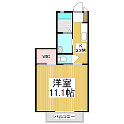 グレイス高宮 1Kの間取図画像