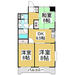 松本ナンバメゾン 3DKの間取図画像