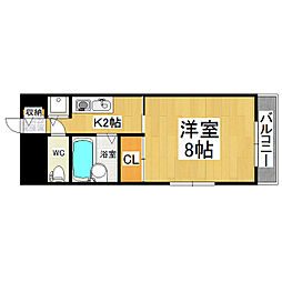 メゾン渚 1Kの間取図画像