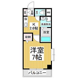 ロワール中央ビル 1Kの間取図画像