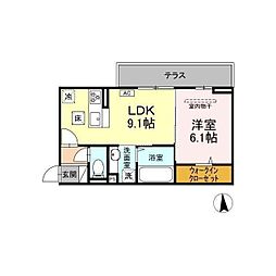 NEXUS D-ROOM笹部II 1LDKの間取図画像