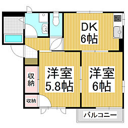 ディアスちごちごB 2Kの間取図画像