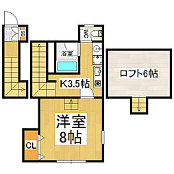 セーレム亀山 1Kの間取図画像