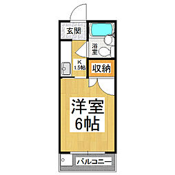 千代田ハイツ 1Kの間取図画像