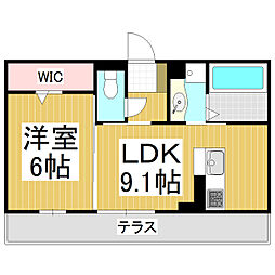 NEXUS D-ROOM笹部II 1LDKの間取図画像