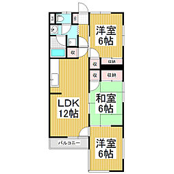 マンションビレッジヒルズ 3LDKの間取図画像