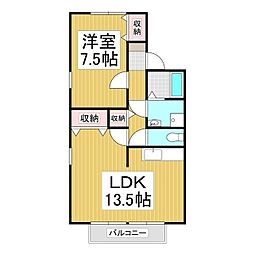 オアシスTAKEA棟 1LDKの間取図画像