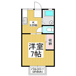 横田寿コーポ 1Kの間取図画像