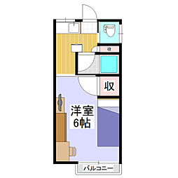 コーポ佐久間 1Kの間取図画像