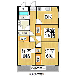 小平ビル 3DKの間取図画像