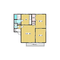 セイカ・アカハネ 2LDKの間取図画像