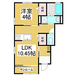 フェリーチェ北大町A 1LDKの間取図画像