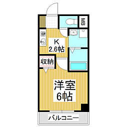 ロワール中央ビル 1Kの間取図画像
