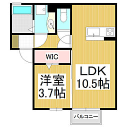 シャンフルールA 1LDKの間取図画像
