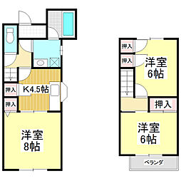 ロイヤルハイツB 3Kの間取図画像
