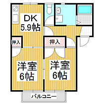 フレグランスアップルＤ  ｜ 長野県飯田市駄科（賃貸アパート2DK・2階・42.98㎡） その2