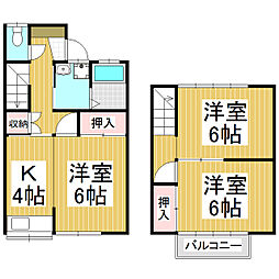 ハイツ羽場 1階3Kの間取り