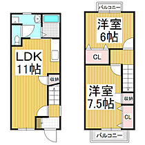 エスポワール清水  ｜ 長野県飯田市北方（賃貸テラスハウス2LDK・1階・59.62㎡） その2