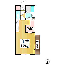 グランテラス上郷 1階ワンルームの間取り