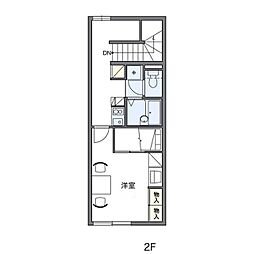 レオパレス　おおせぎII 2階1Kの間取り