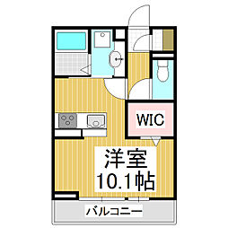 グラン・リオプレール 1階ワンルームの間取り