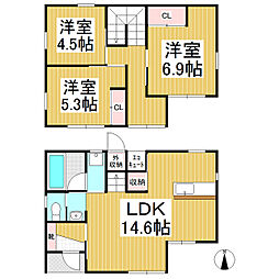 SAP 3LDKの間取り