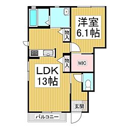 ドリームガーデンハラ 1LDKの間取図画像
