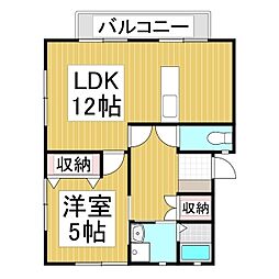 ハイツアズマ2 1LDKの間取図画像