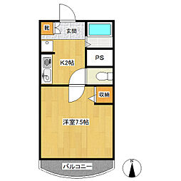 グリーンヒル飯田C 1Kの間取図画像