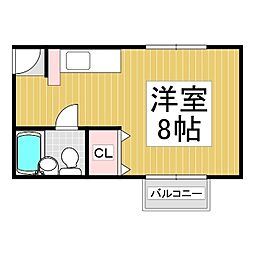 ハイツエーデルワイス ワンルームの間取図画像