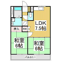 フラットT 2LDKの間取図画像