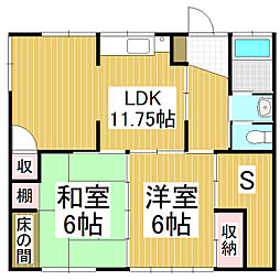 ルパート東中央通 2SLDKの間取図画像