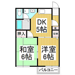 ファインパレスB 2DKの間取図画像