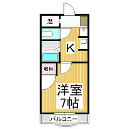 スカイハイツ大沢 1Kの間取図画像