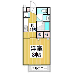 サープラスワンパレスドリーム 1Kの間取図画像