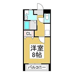 サンハイツ小林E 1Kの間取図画像