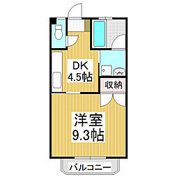 マイティプラザ 1Kの間取図画像