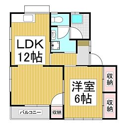 コーポ池上 1LDKの間取図画像