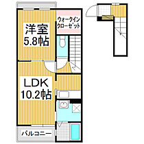 長野県須坂市大字高梨高梨町（賃貸アパート1LDK・2階・43.80㎡） その2