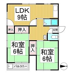 ファミールサカイ 2LDKの間取図画像