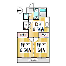 須坂ハイランド 10階1DKの間取り