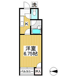 メゾン松南 2階1Kの間取り