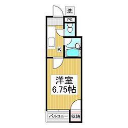 メゾン松南 1Kの間取図画像
