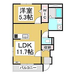 コスモ　ガーデン 1階1LDKの間取り