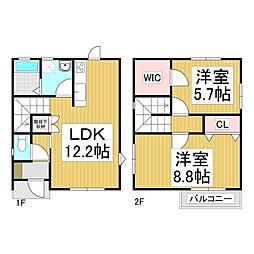 F＆K　A棟 2LDKの間取り
