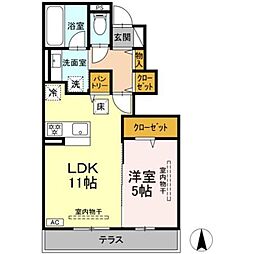 メゾン春陽 1階1LDKの間取り