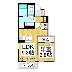 ベルファイン 1LDKの間取図画像