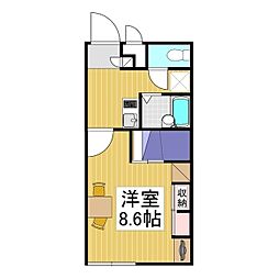 レオパレスブリリアントグリーン 1Kの間取図画像