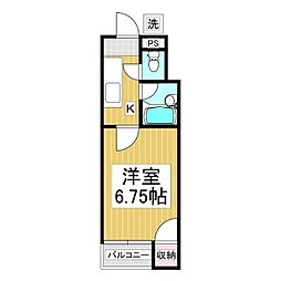 メゾン松南 1Kの間取図画像